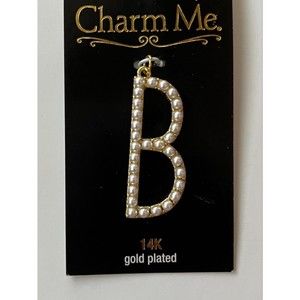 Charm Me 14K Gold Plated Pearl Letter Pendant